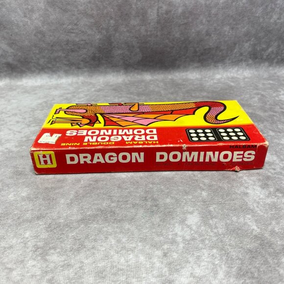 Vintage Halsam Dragon Dominoes 55-Piece Double Nine Set With Original Box #920 - Picture 7 of 9
